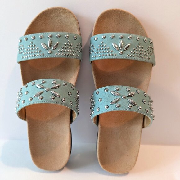 Naturalizer Adley Sea Foam Flat Slip-on Studded Sandals  Size 7.5 - Picture 2 of 5